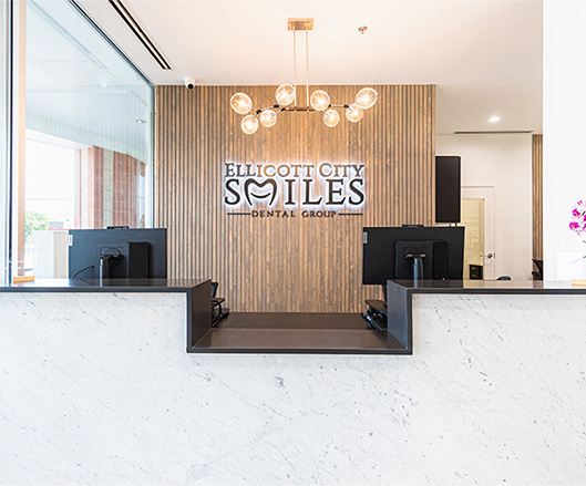 Dental office reception desk