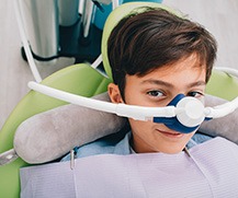 Young boy receiving nitrous oxide sedation 